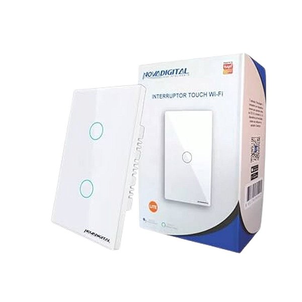 Interruptor Inteligente 2 Botões Touch Wi-Fi NovaDigital