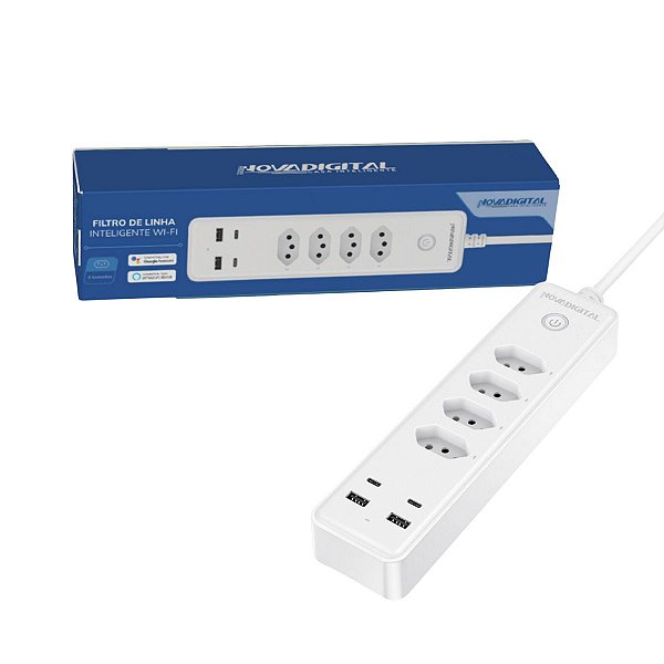 Filtro de Linha Inteligente Wi-Fi Novadigital USB Tipo C