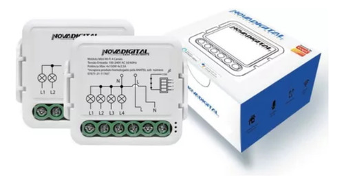 Interruptor Relé Inteligente Wi-Fi 4 Canais Novadigital