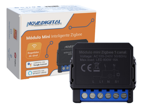 Interruptor Relé Inteligente Zigbee 2 Canais Novadigital