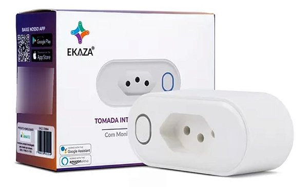 Tomada de Embutir Inteligente 10A com Medidor Consumo Ekaza