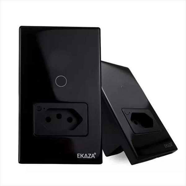 Interruptor Zigbee Inteligente 2 Botões 1 Tomada NovaDigital Preto