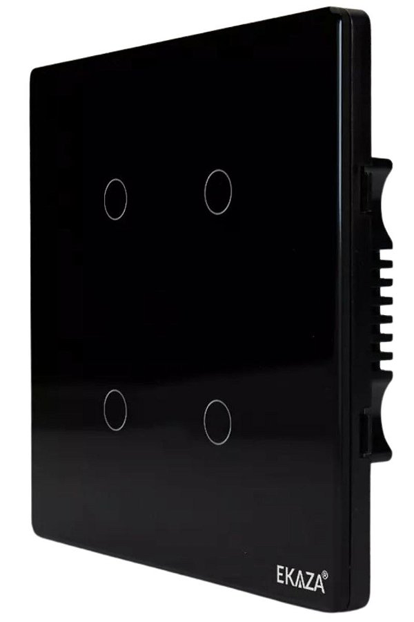 Interruptor Inteligente Smart Wi-fi 4 Botões Ekaza 4x4 Preto