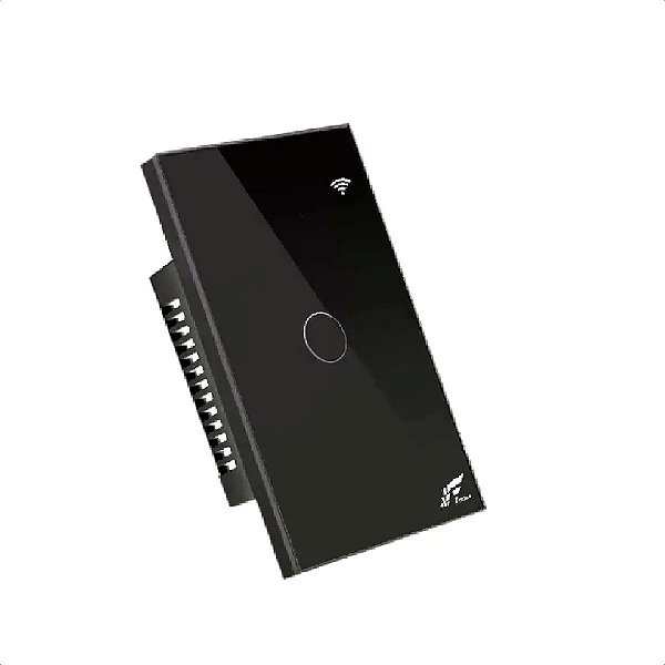 Interruptor Inteligente Wi-fi RF433 JWCOM 1 Botão 4x2 Preto