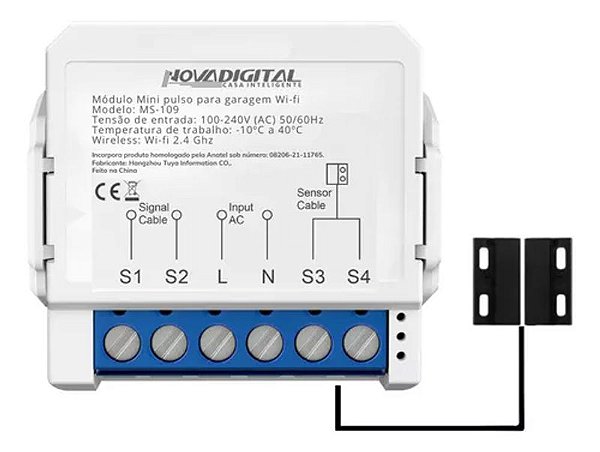 Módulo Mini Pulso Inteligente Garagem Wi-Fi NovaDigital