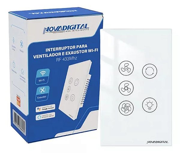 Interruptor Ventilador Exaustor Inteligente WiFi NovaDigital