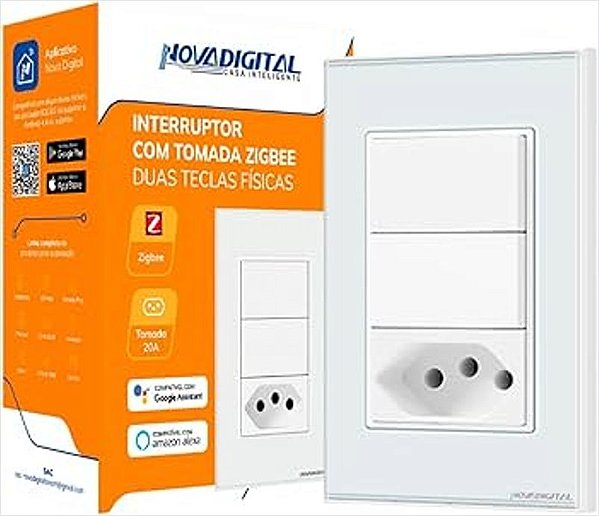 Interruptor Inteligente Zigbee 2 Teclas Físicas NovaDigital