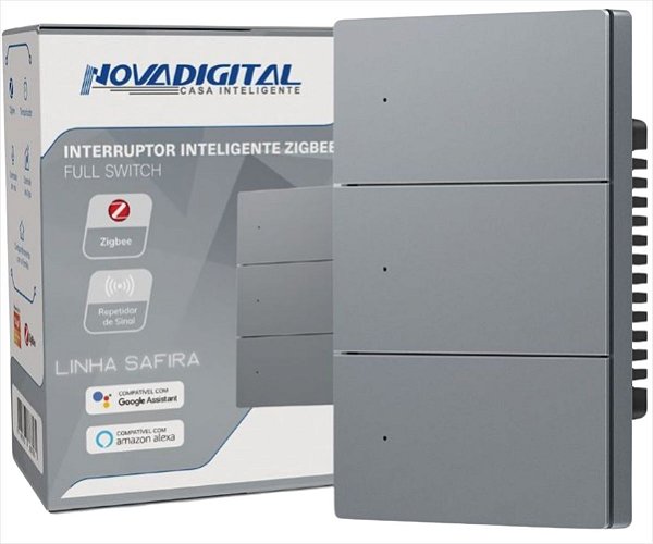 Interruptor Inteligente NovaDigital 3 Teclas Físicas Zigbee