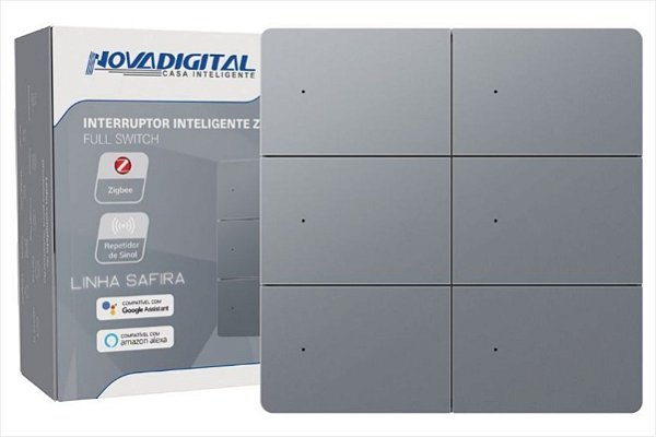 Interruptor Inteligente NovaDigital 6 Teclas Físicas Zigbee
