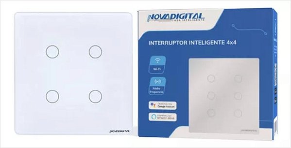 Interruptor Inteligente Wi-Fi 4 Botões 4x4 NovaDigital