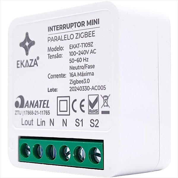 Módulo Mini EKAZA Zigbee 1 Canal Paralelo