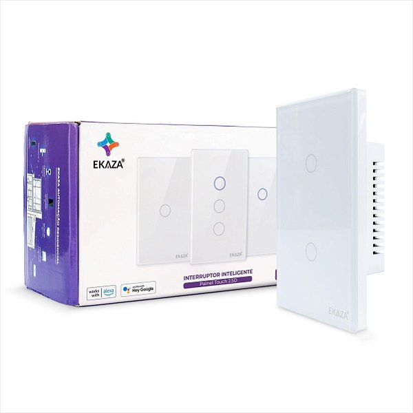 Interruptor Touch EKAZA Wi-Fi 2 Botões Branco - E17