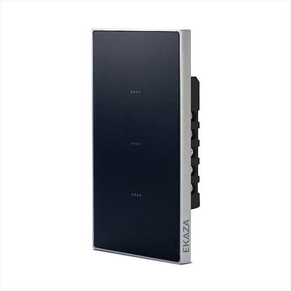 Interruptor Touch EKAZA Vênus  Wifi 3 Botões 4x2 Preto