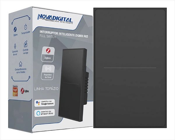 Interruptor Zigbee NovaDigital 2 Botoes Topázio Preto