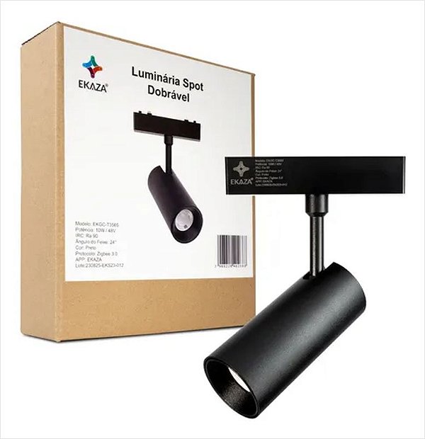 Luminária Spot Dobrável Inteligente Ekaza Zigbee para Trilho