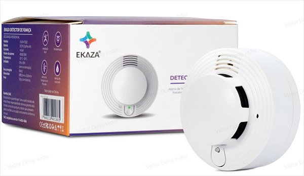 Detector Fumaça RF Ekaza (Funciona com Kit Alarme Ekaza)