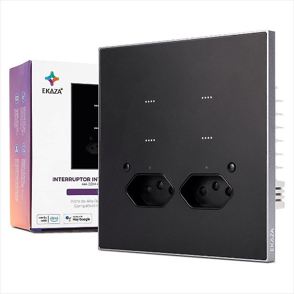 Interruptor Inteligente Vênus 4 Botões 2 tomadas EKAZA WiFi - E14
