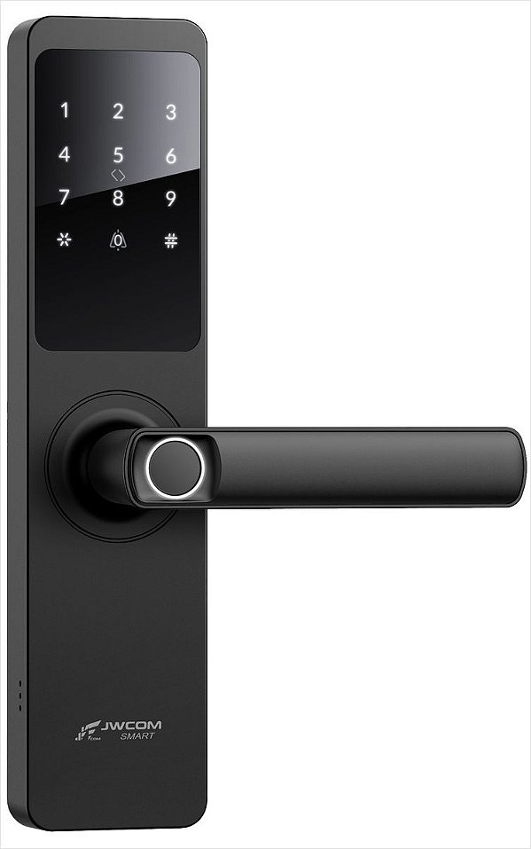 Fechadura Inteligente Digital Senha Wi-fi JWCOM Preta