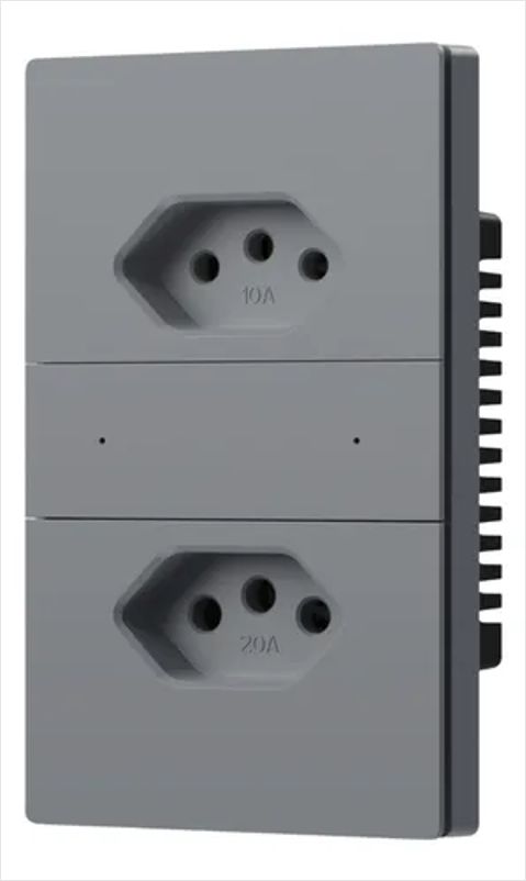 Tomada Dupla NovaDigital Safira Tomada 20A e 10A  4x2 Zigbee