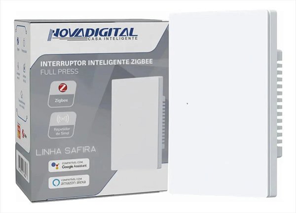 Interruptor Inteligente Zigbee Novadigital 1 Tecla Botões Safira 4x2 Branco