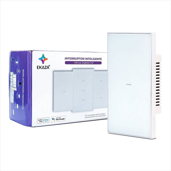 Interruptor Vênus 1 Botão 4x2 EKAZA Zigbee Branco