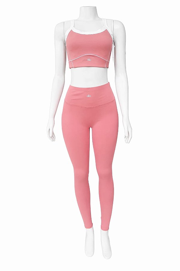 Conjunto Alo Top e Leggin em Poliamida Rosa