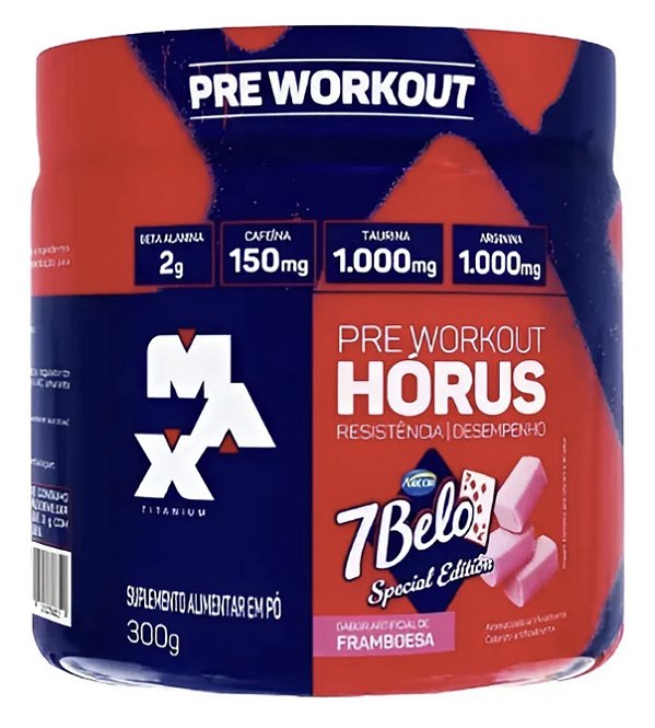 Pré Treino Hórus 7 Belo Max Titanium 300g Sabor Framboesa