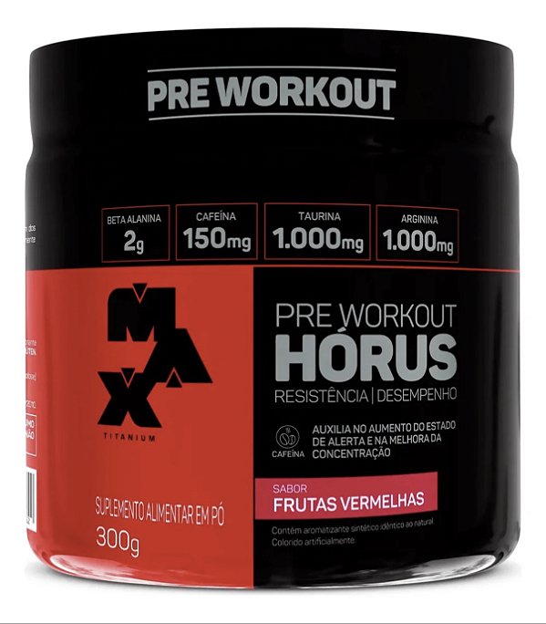 Pré Treino Hórus 300g Max Titanium Citrus Energia Sustentada