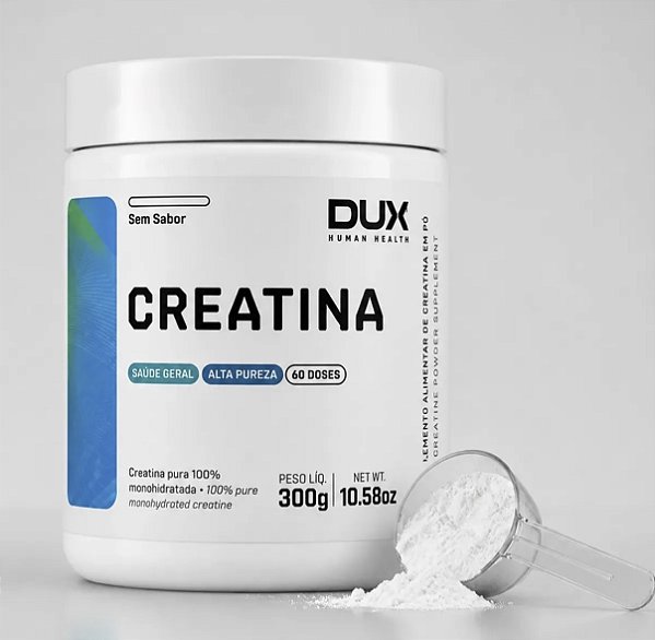 Creatina Dux 300g Monohidratada 100% Pura Sem Sabor