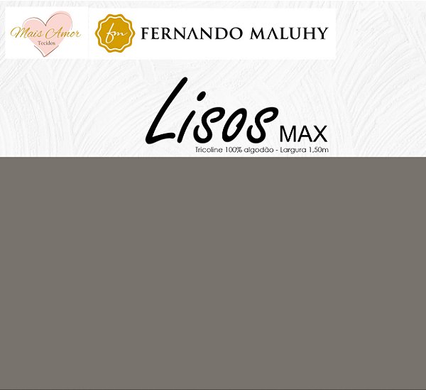 TRICOLINE CINZA 100% ALGODÃO LISO 0,50cm X 1,50m | LMAX6721