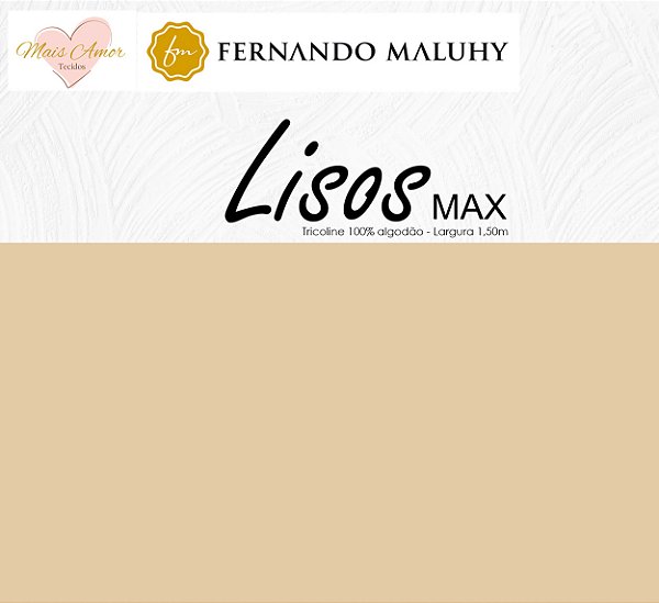 TRICOLINE BEGE CLARO 100% ALGODÃO LISO 0,50cm X 1,50m | LMAX7376