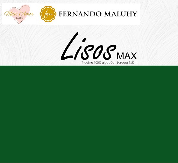 TRICOLINE VERDE ESMERALDA 100% ALGODÃO LISO 0,50cm X 1,50m | LMAX5545