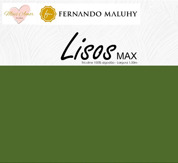 TRICOLINE VERDE MUSGO 100% ALGODÃO LISO 0,50cm X 1,50m | LMAX5432