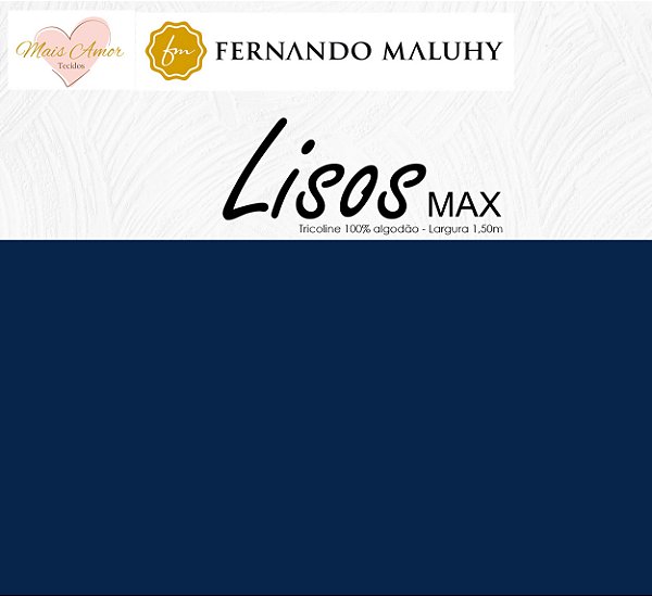 TRICOLINE AZUL MARINHO 100% ALGODÃO LISO 0,50cm X 1,50m | LMAX3645