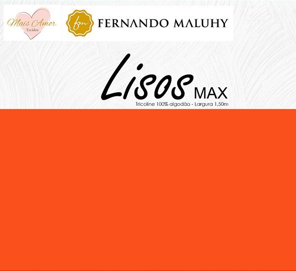 TRICOLINE LARANJA 100% ALGODÃO LISO 0,50cm X 1,50m | LMAX1558