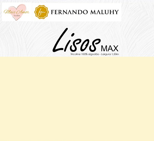 TRICOLINE AMARELO CLARO 100% ALGODÃO LISO 0,50cm X 1,50m | LMAX1445