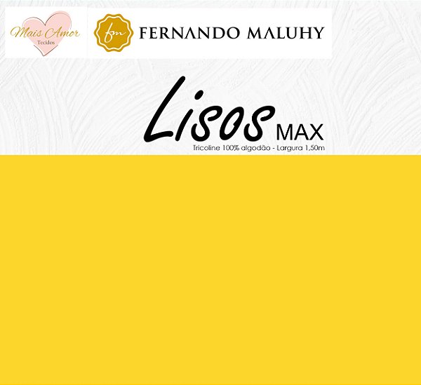 TRICOLINE AMARELO 100% ALGODÃO LISO 0,50cm X 1,50m | LMAX1109