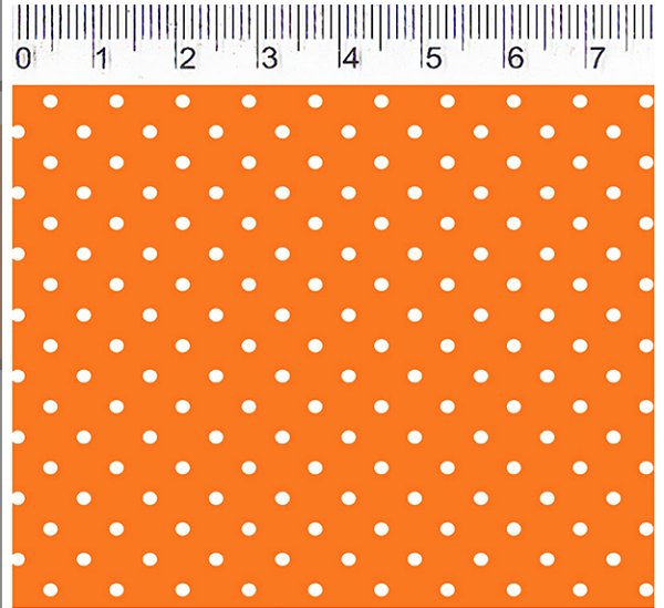 TRICOLINE LARANJA 100% ALGODÃO ESTAMPADA PLUS POÁ 0,50cm X 1,50m | P1010C34E