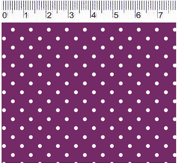 TRICOLINE ROXO 100% ALGODÃO ESTAMPADA PLUS POÁ 0,50cm X 1,50m | P1010C29