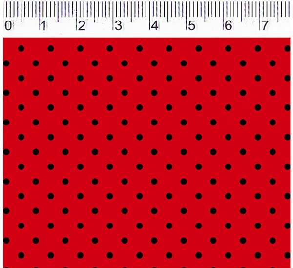TRICOLINE VERMELHO 100% ALGODÃO ESTAMPADA PLUS POÁ 0,50cm X 1,50m | P1010C20