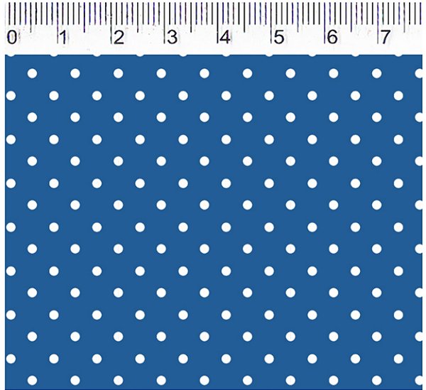 TRICOLINE AZUL JEANS 100% ALGODÃO ESTAMPADA PLUS POÁ 0,50cm X 1,50m | P1010C17E