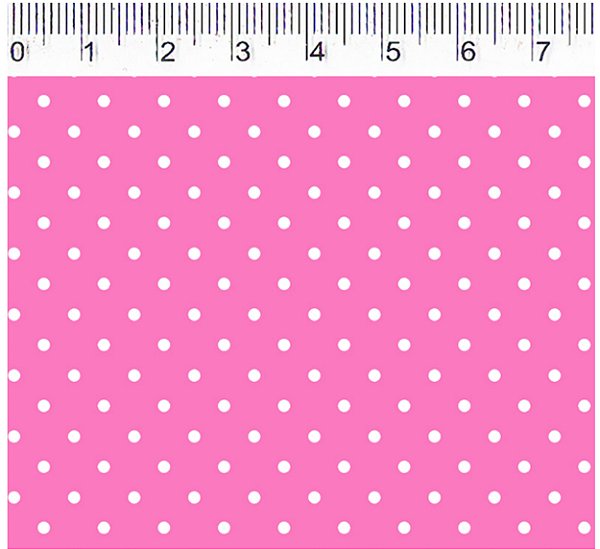 TRICOLINE ROSA CHICLETE 100% ALGODÃO ESTAMPADA PLUS POÁ 0,50cm X 1,50m | P1010C08
