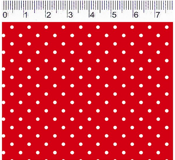 TRICOLINE VERMELHO 100% ALGODÃO ESTAMPADA PLUS POÁ 0,50cm X 1,50m | P1010C04