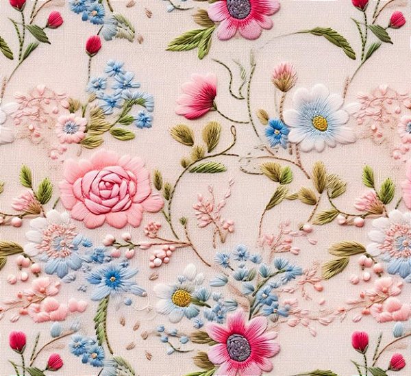 TRICOLINE DIGITAL 100% ALGODÃO ESTAMPADA FLORAL 0,50cm X 1,50m | CMC00012E