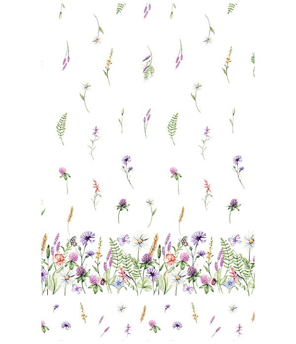 SARJA DIGITAL IMPERMEÁVEL 100% ALGODÃO ESTAMPADA FLORAL 0,50cm X 1,70m | PM023S01