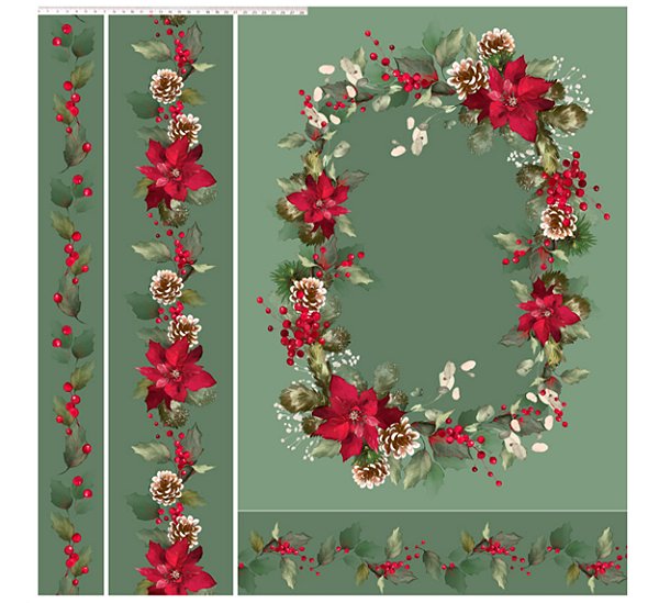 SARJA DIGITAL ESTAMPADA | PAINEL AMERICANO [ 3 PEÇAS ] + BARRADOS NATAL 0,60cm x 1,70m | SS006S02