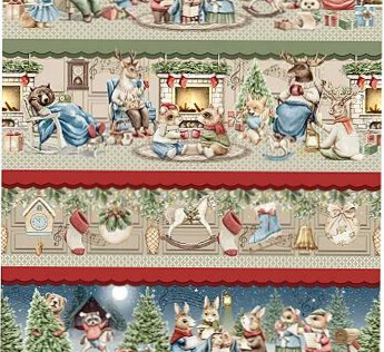 TRICOLINE DIGITAL 100% ALGODÃO ESTAMPADA BARRADO NATAL 0,55cm x 1,50m | SS029C01E