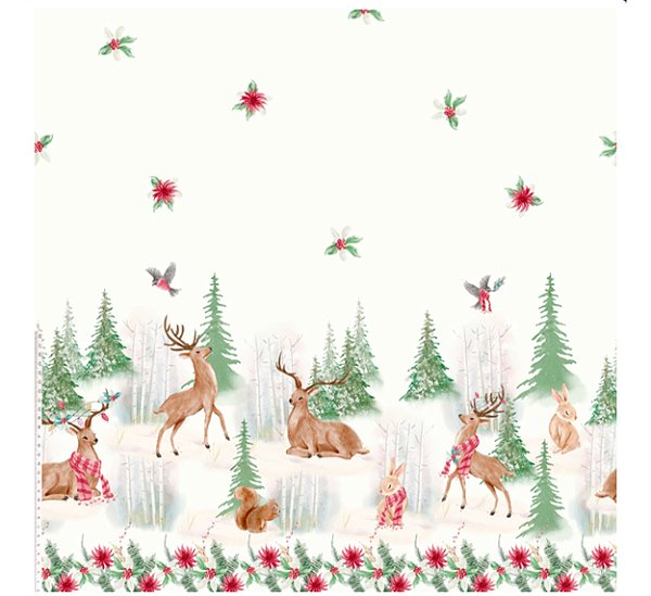 SARJA DIGITAL 100% ALGODÃO ESTAMPADA IMPERMEÁVEL NATAL 0,50cm X 1,70m | PM019S01