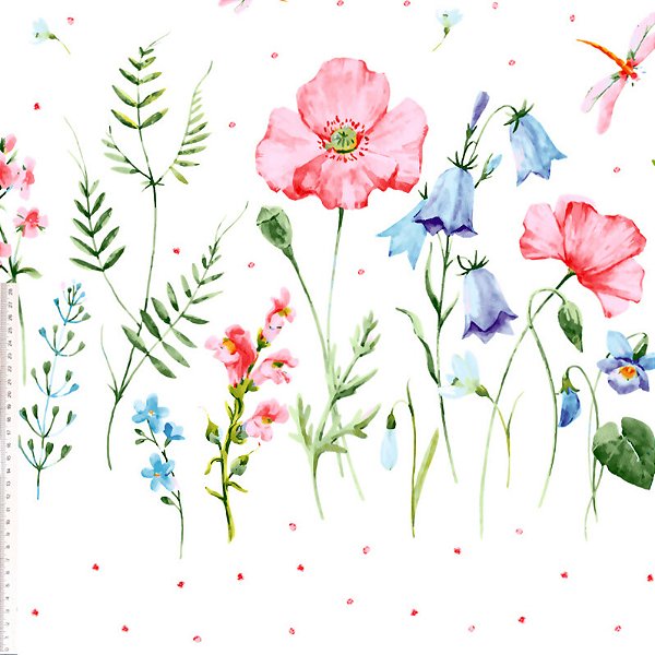 SARJA DIGITAL 100% ALGODÃO ESTAMPADA FLORAL IMPERMEÁVEL 0,50cm X 1,70m | PM001S01