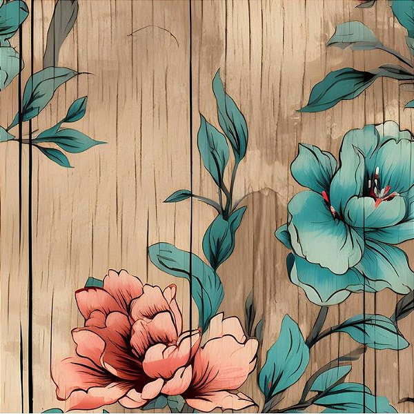 TRICOLINE DIGITAL 100% ALGODÃO ESTAMPADA FLOR NA MADEIRA | CMC00003